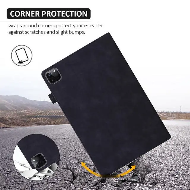Alt view image 4 of 5 - Dteck Case for iPad Air 13 2024/iPad Pro 12.9" Generation 6th/5th/4th/3rd,PU Leather Folio Stand Case Auto Sleep Wake Elastic Band Pocket Smart Business Classic Shockproof Protective Wallet Case,Black