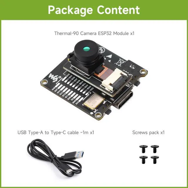 Alt view image 2 of 5 - Waveshare ESP32-S3 IR Thermal Imaging Camera Module, Type-C Port, 80×62 Pixels, 90 ° Field of View Angle