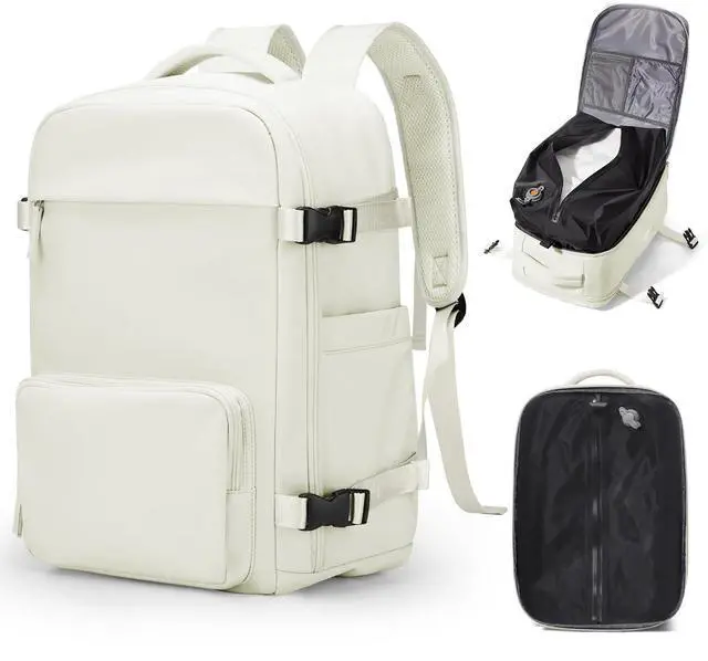 Main image of VENATIN Vacuum Backpack Travel With Pump,Personal Item Travel Bag,Waterproof Seal Compression bags, Carry on Flight Approved Backpack Grey and whiteWith Air Pump