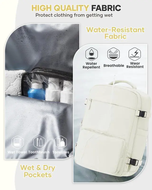 Alt view image 5 of 5 - VENATIN Vacuum Backpack Travel With Pump,Personal Item Travel Bag,Waterproof Seal Compression bags, Carry on Flight Approved Backpack Grey and whiteWith Air Pump
