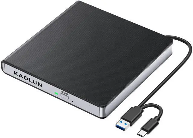 Main image of External CD DVD Drive for Laptop USB 3.0 USB C CD Burner External DVD Drive Portable CD ROM Burner Reader Writer Drive External DVD Player for Laptop Desktop PC Windows 11/10/8/7 MacBook Mac OS Linux
