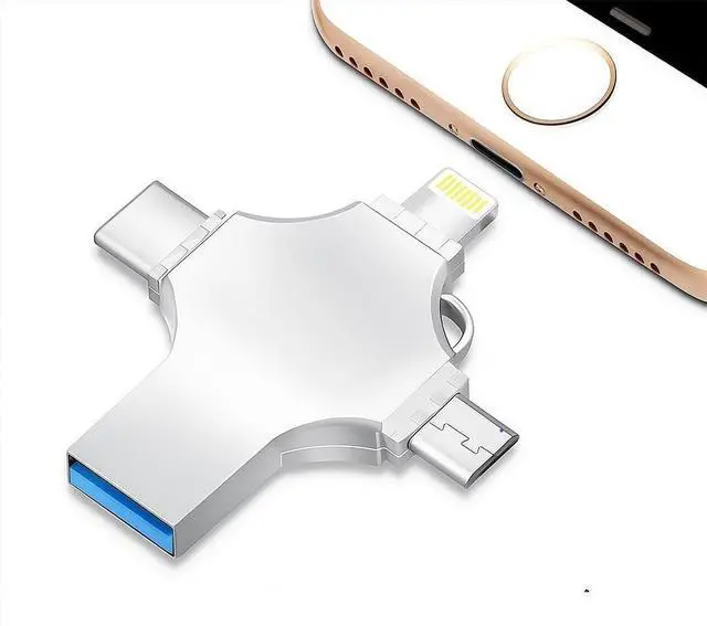 Main image of USB Flash Drive Photo Stick 128GB - 4 in 1 USB 3.0 High Speed Thumb Drive Memory Stick Portable Jump Drive Storage Device for iPhone/IPad/Computer/Laptop/PC/Android External Data Storage (128, GB)