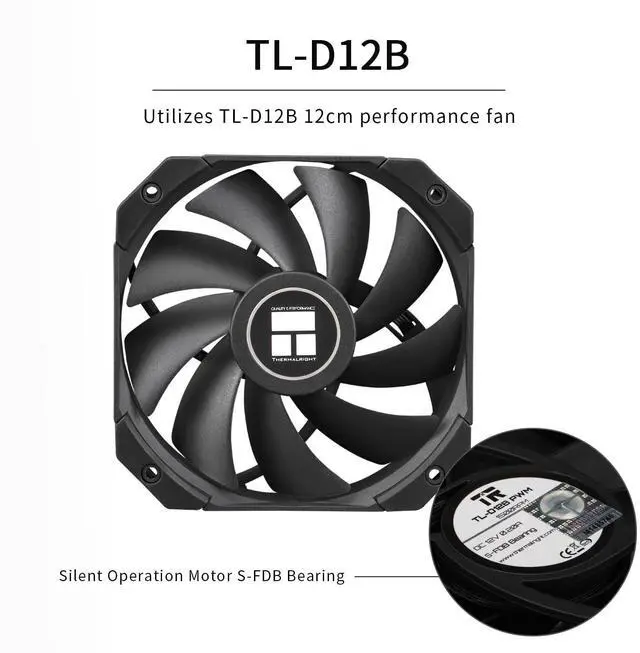 Alt view image 2 of 5 - Thermalrlght Peerless Assassin 120 MINI Black CPU Air Cooler, 6 Heat Pipes Dual Towers Cooler, with Dual TL-D12B PWM Fans, Desktop PC Cooler for Intel LGA 1851/1700/1150/1151/1200/2011,AMD:AM4/AM5