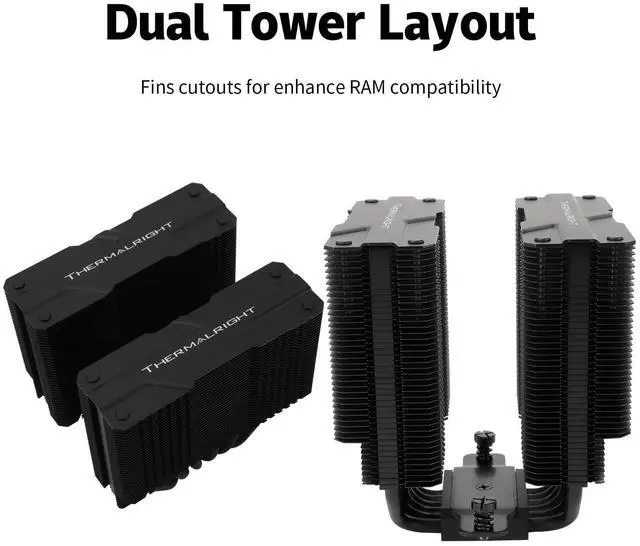 Alt view image 5 of 5 - Thermalrlght Peerless Assassin 120 MINI Black CPU Air Cooler, 6 Heat Pipes Dual Towers Cooler, with Dual TL-D12B PWM Fans, Desktop PC Cooler for Intel LGA 1851/1700/1150/1151/1200/2011,AMD:AM4/AM5