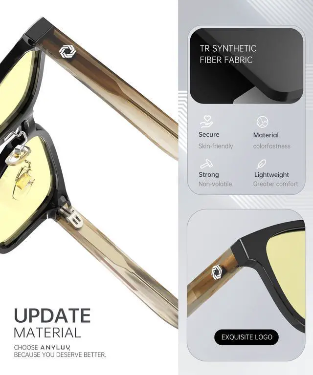 Alt view image 3 of 5 - ANYLUV Blue Light Glasses Men Women Computer Gaming Glasses Anti Eyestrain Lightweight Blue Light Blocking Glasses