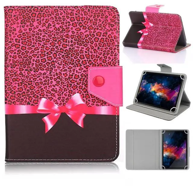 Main image of DETUOSI Universal 10 inch Tablet Case for ECOPAD TH-KK12C, Aiprotablet K10, MEIZE D115, YINOCHE Y101, COLORROOM CP10/30, Kimlok 10" Tablet, PU Leather Protective Cover Folio Stand with 4 Fixed Rings