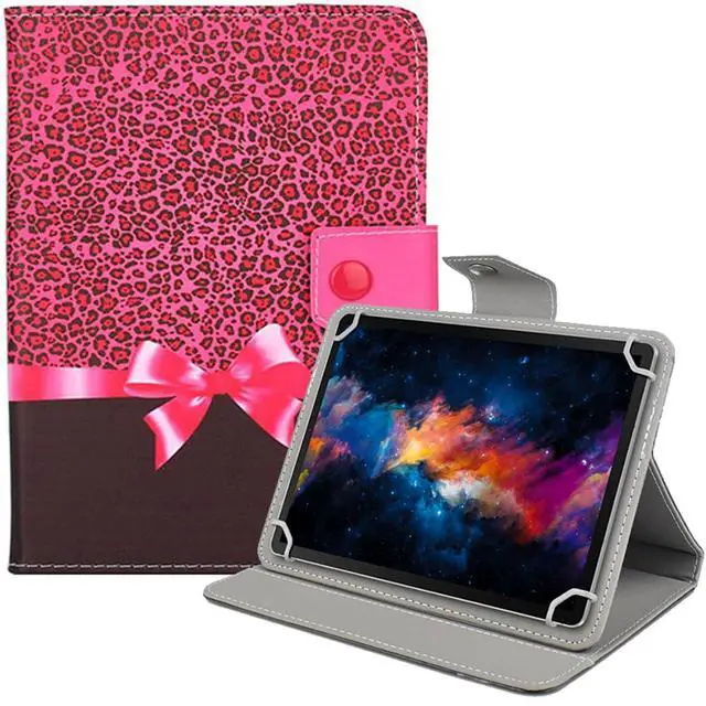 Alt view image 2 of 5 - DETUOSI Universal 10 inch Tablet Case for ECOPAD TH-KK12C, Aiprotablet K10, MEIZE D115, YINOCHE Y101, COLORROOM CP10/30, Kimlok 10" Tablet, PU Leather Protective Cover Folio Stand with 4 Fixed Rings