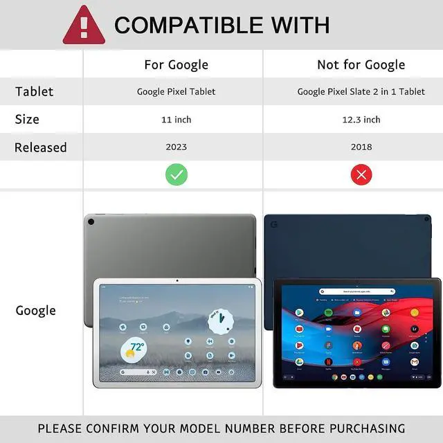 Alt view image 2 of 5 - ALILANG Case for Google Pixel Tablet 11 Inch 2023 with Stylus, Folio Book Style Shockproof Folding Stand Cover for Google Pixel Tablet Case -Black Horse