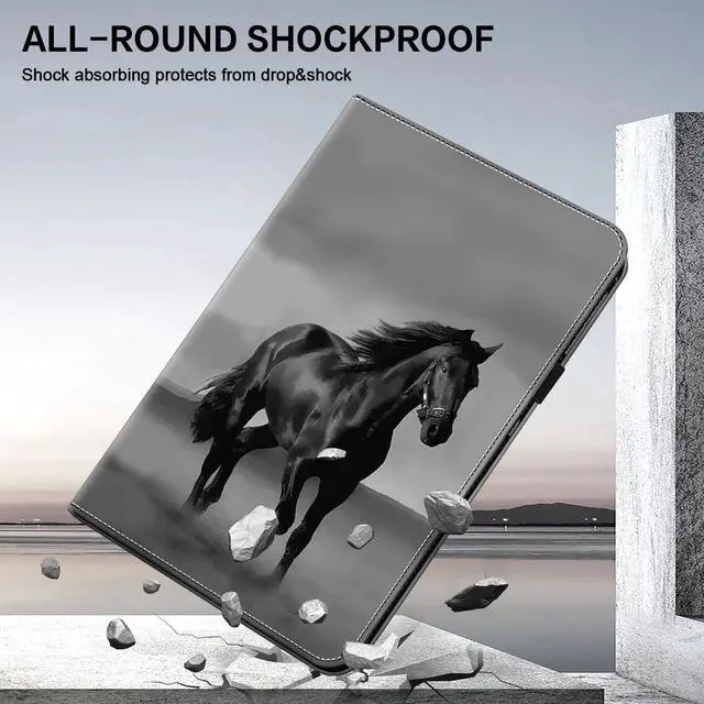 Alt view image 5 of 5 - ALILANG Case for Google Pixel Tablet 11 Inch 2023 with Stylus, Folio Book Style Shockproof Folding Stand Cover for Google Pixel Tablet Case -Black Horse