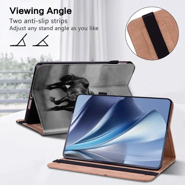 Alt view image 4 of 5 - ALILANG Case for Google Pixel Tablet 11 Inch 2023 with Stylus, Folio Book Style Shockproof Folding Stand Cover for Google Pixel Tablet Case -Black Horse