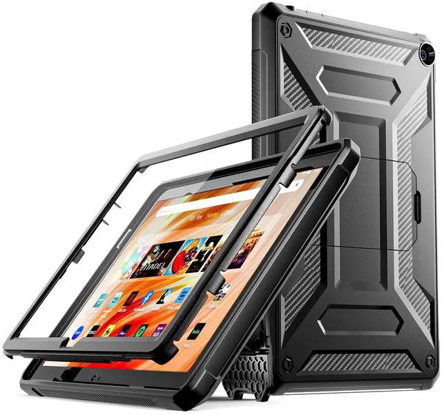 Main image of Amazon Fire HD 10 & Fire HD 10 Kids Pro Tablet Case (Only 13th Gen, 2023 Release), DJ&RPPQ Full Body Rugged Hands-Free Viewing Stand Back Cover with Screen Protector, Also for 10in Sony Nokia - Black