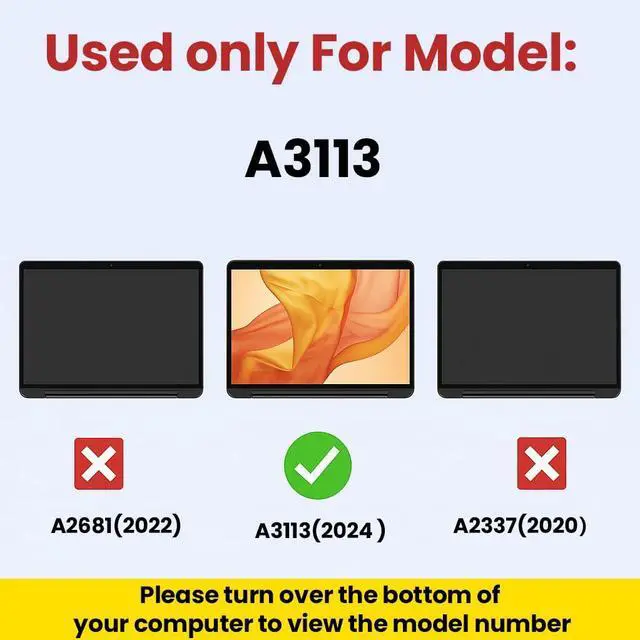 Alt view image 2 of 5 - YUSE A3113 Screen Replacement for MacBook Air 13.6" M3 2024 EMC 8611 13.6 inches 2560x1664 Full LCD Display Complete Assembly with Fix KitsStarlight