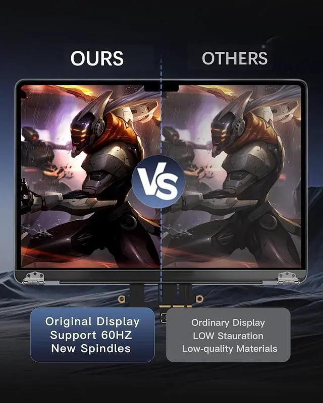 Alt view image 5 of 5 - YUSE A3113 Screen Replacement for MacBook Air 13.6" M3 2024 EMC 8611 13.6 inches 2560x1664 Full LCD Display Complete Assembly with Fix KitsStarlight