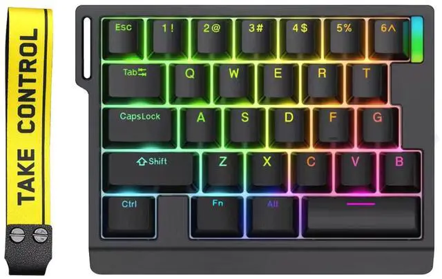 Main image of ZUOYA HE30 Rapid Trigger Gaming Keyboard,One-Handed Magnetic Switch Hall Effect RGB HotSwap Custom Mechanical Keyboard Adjustable Actuation,8kHz Hyper Polling Rate Mini Macro Gasket Keypad (Black)