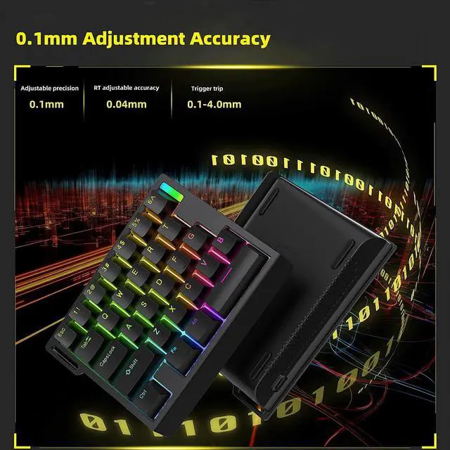 Alt view image 3 of 5 - ZUOYA HE30 Rapid Trigger Gaming Keyboard,One-Handed Magnetic Switch Hall Effect RGB HotSwap Custom Mechanical Keyboard Adjustable Actuation,8kHz Hyper Polling Rate Mini Macro Gasket Keypad (Black)