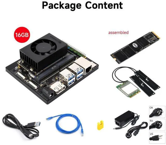 Alt view image 2 of 5 - Waveshare Jetson Orin NX AI Development Kit for Embedded and Edge Systems, with 16GB Memory Jetson Orin NX Module