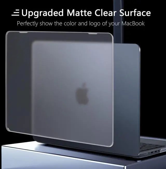 Alt view image 4 of 5 - MEEgoodo Compatible with MacBook Pro 14 inch Case 2025 2024 2023 2021 (M5/M4/M3/M2/M1 Pro/Max), Matte & Flexible Case with TPU Keyboard Cover & Webcam Covers & OTG Adapter, Clear