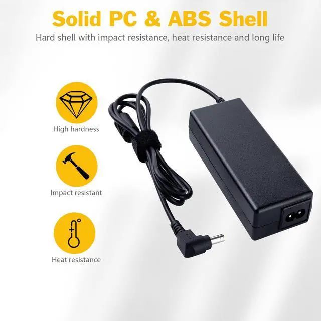Alt view image 2 of 5 - I IBACASE 90W AC Adapter Laptop Charger for Toshiba Satellite C55 L505D L855 C675 PA3714U-1ACA Series and More Power Cord Power Cord