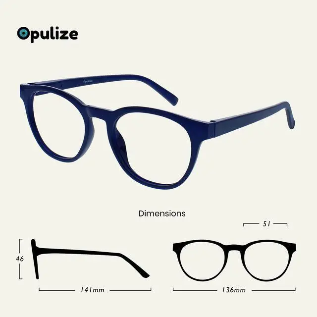 Alt view image 2 of 5 - OPULIZE BLU Blue Light Blocking Reading Glasses for Women Men, Cool Round Frame with Anti-Glare Computer and Gaming Eyewear, UV and Eyestrain Protection, Blue Green +1.50 (Pack of 2)