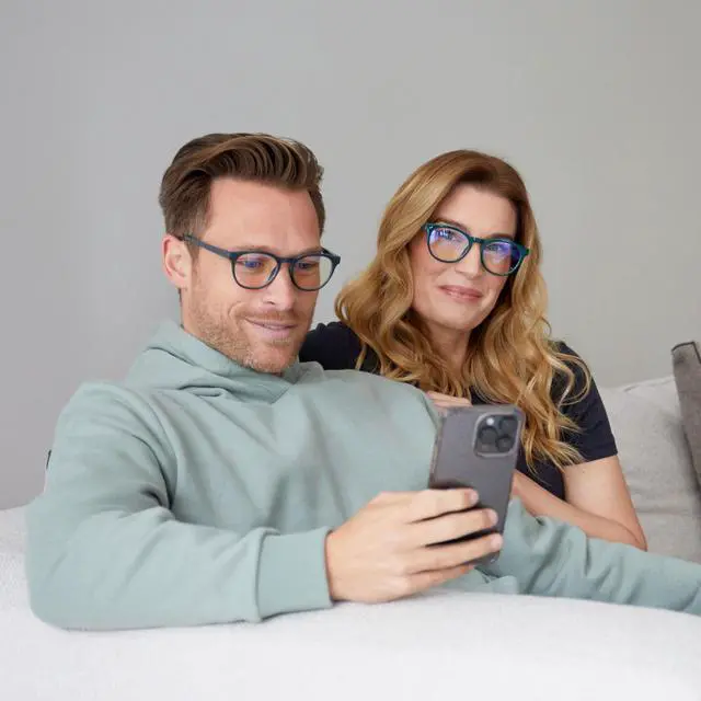 Alt view image 3 of 5 - OPULIZE BLU Blue Light Blocking Reading Glasses for Women Men, Cool Round Frame with Anti-Glare Computer and Gaming Eyewear, UV and Eyestrain Protection, Blue Green +1.50 (Pack of 2)