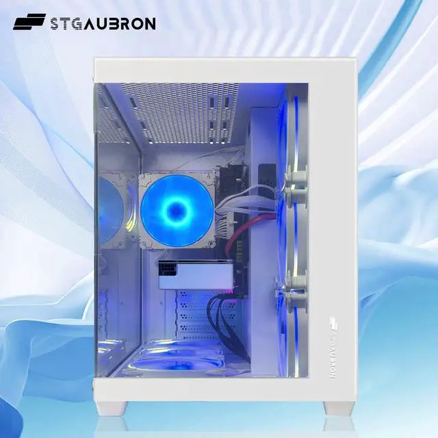 Alt view image 3 of 5 - STGAubron Gaming PC, GeForce RTX 3060 Ti 8G, Intel Core i7-8700 up to 4.6G, 16G DDR4, 1T SSD, 600M WiFi, BT 5.0, RGB Fan x7, Windows 11 Home, White