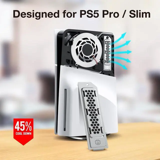 Alt view image 2 of 5 - GRAUGEAR PS5 Pro/Slim SSD Heatsink Cover Set, M.2 NVMe PS5 Pro/Slim Heatsink, Metal Heat Dissipation Cover and Aluminum Fin for PlayStation 5 SSD NVMe PCIe 4.0 Storage