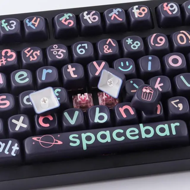 Alt view image 5 of 5 - Hyekit Keycaps - MOA Profile Cute PBT Keycaps, 126 Keys Dye-Sublimation Key caps 60 65 75 100 Percent, Custom Keycap Set for Cherry MX Magnetic Switches Mechanical Keyboard