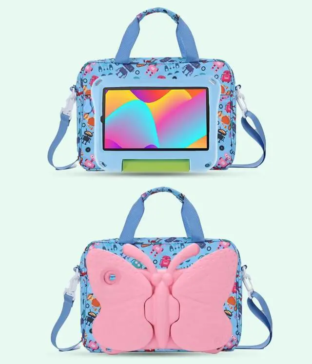 Alt view image 4 of 5 - Kids Robot Tablet Sleeve - 13 inch Case with Handle & Shoulder Strap - Travel Briefcase for iPad 10.2, 10th, 10.9 Air, 11 HD, 10 HD, 8 Kid Pro Tablet