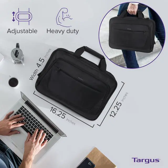 Alt view image 4 of 5 - Targus CityLite Laptop Briefcase Shoulder Messenger Bag for 15.6-Inch Laptop, Black (TBT053US)