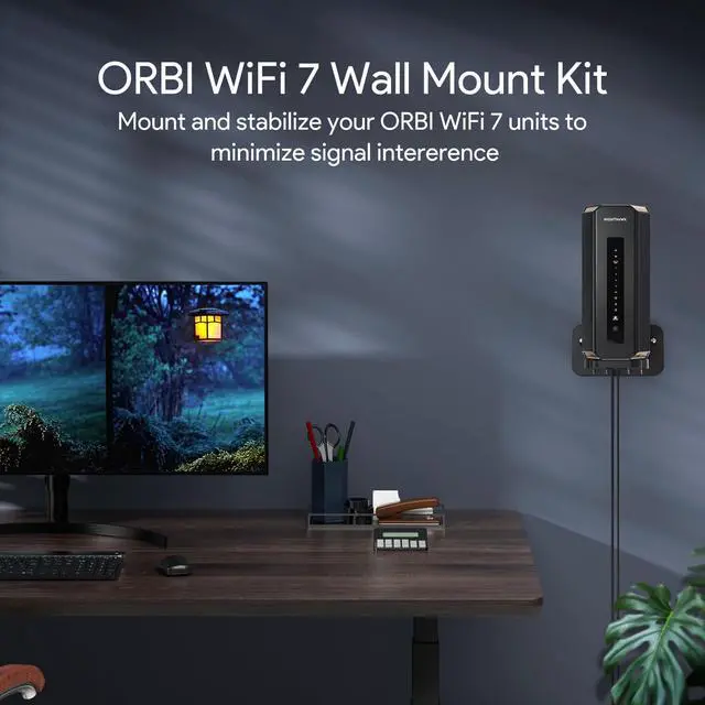 Alt view image 2 of 5 - Wall Mount for Orbi WiFi 7 Router - Compatible with Orbi 970, 870, 770 Series & Nighthawk Wi-Fi 7 Mesh Systems, Orbi Secure Bracket Holder for Save Space & Boost Signal (RBEWMB-10000S) (Black, 2-Pack)