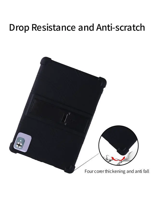 Alt view image 3 of 5 - for FEZAWIO F11 2024 Tablet 10 Inch Android 14 Tablets Case,BOVUGAC Soft Silicone Adjustable Stand Shockproof Kids Friendly for FEZAWIO F11 10"(Black)