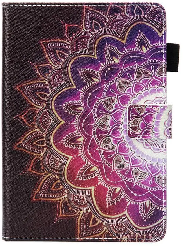 Alt view image 3 of 5 - UUcovers Case for Amazon Kindle Fire HD 8 & Fire HD 8 Plus Tablet 8" (12th/10th Generation, 2022/2020) Stand Magnetic Cover with Pencil Holder/Card Pockets [Auto Sleep/Wake], Purple Mandala Flower