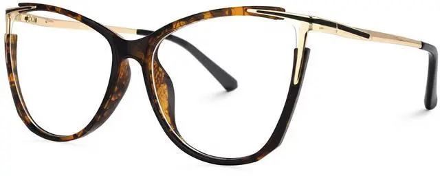 Alt view image 4 of 5 - Zeelool Blue Light Blocking Glasses, Cat Eye Glasses Frame for Women Eyeglasses with Clear Lenses ZJGX368841-02B Tortoise