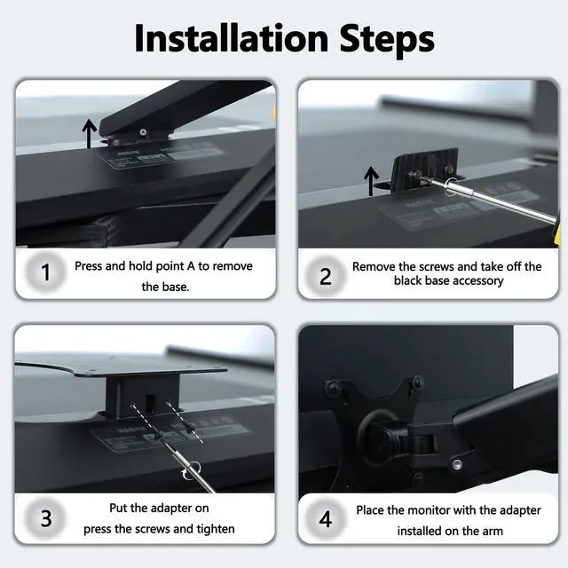 Alt view image 4 of 5 - Mi Vesa Adapter Compatible with Xiaomi Mi 27" Monitor(Fits Mi Desktop 27, Display 27 2K,RMMNT27NF) Mount Bracket for VESA 75x75 to 100x100 Monitor Arms, Stands and Wall Mounts