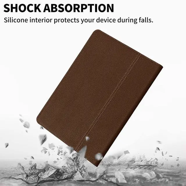 Alt view image 5 of 5 - NANRUIL for Ipad Case 10.2-inch 9th/8th/7th Gen 2021/2020/2019 Genuine Leather Cover Protective Shell,Auto Wake/Sleep.Dark Brown