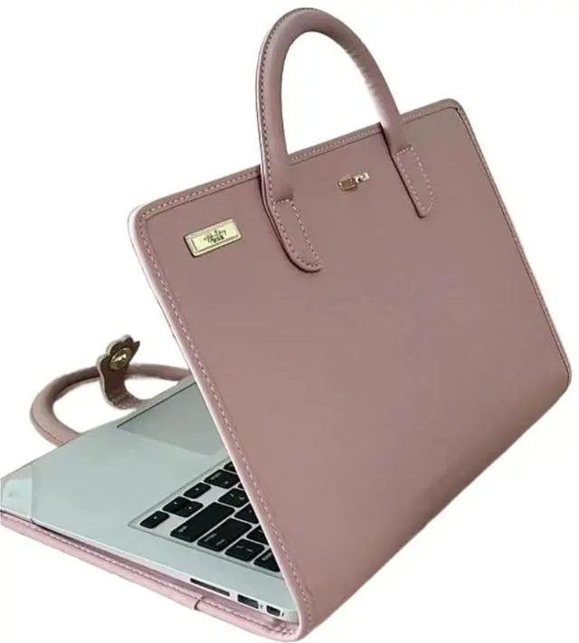 Main image of PU Laptop Sleeve Pink With Handle Protective Case Laptop Bag(15.6 inch)