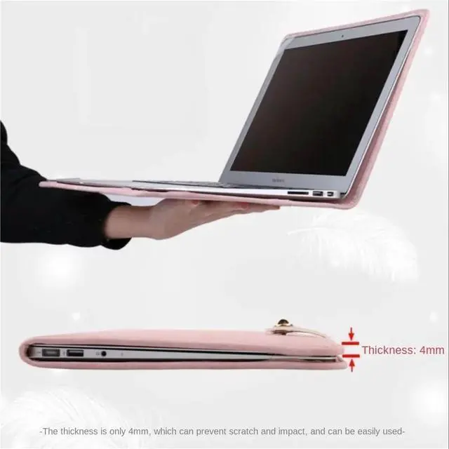 Alt view image 4 of 5 - PU Laptop Sleeve Pink With Handle Protective Case Laptop Bag(15.6 inch)