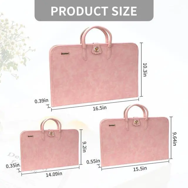 Alt view image 3 of 5 - PU Laptop Sleeve Pink With Handle Protective Case Laptop Bag(15.6 inch)