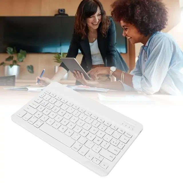 Alt view image 3 of 5 - Sanpyl 10in Ultra Thin Bluetooth French AZERT Keyboard, Slim Multifunctional Keyboard for Tablet Phone Computer (White)