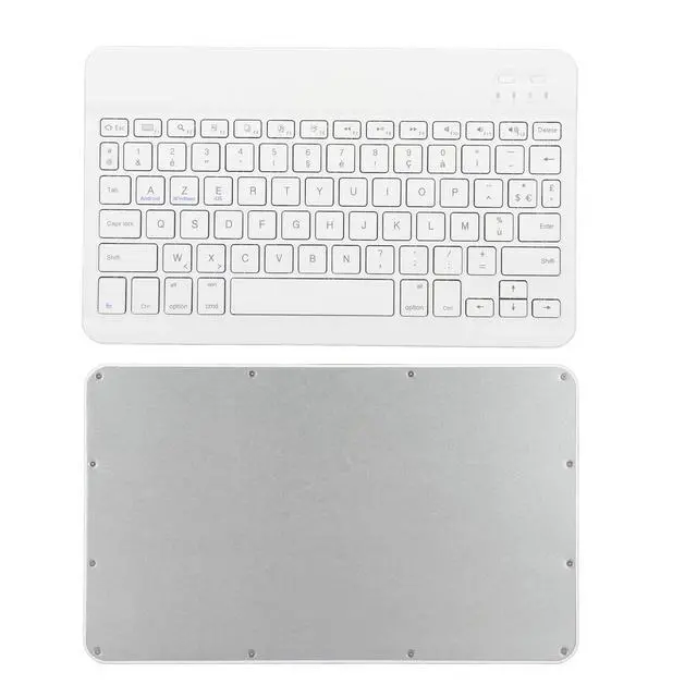 Alt view image 5 of 5 - Sanpyl 10in Ultra Thin Bluetooth French AZERT Keyboard, Slim Multifunctional Keyboard for Tablet Phone Computer (White)