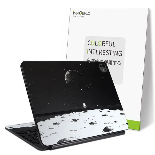 Alt view image 2 of 5 - IMMOENUC 3-in-1 Tablets Skin Sticker Colorful Decals for 2024 iPad Pro M4 Magic Keyboard 11 inch Full Body Protective case Vinyl Durable Materials wrap Cover Self-Adhesive,Pre-CutEarth Black