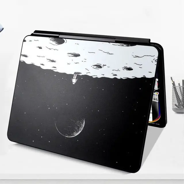 Alt view image 3 of 5 - IMMOENUC 3-in-1 Tablets Skin Sticker Colorful Decals for 2024 iPad Pro M4 Magic Keyboard 11 inch Full Body Protective case Vinyl Durable Materials wrap Cover Self-Adhesive,Pre-CutEarth Black