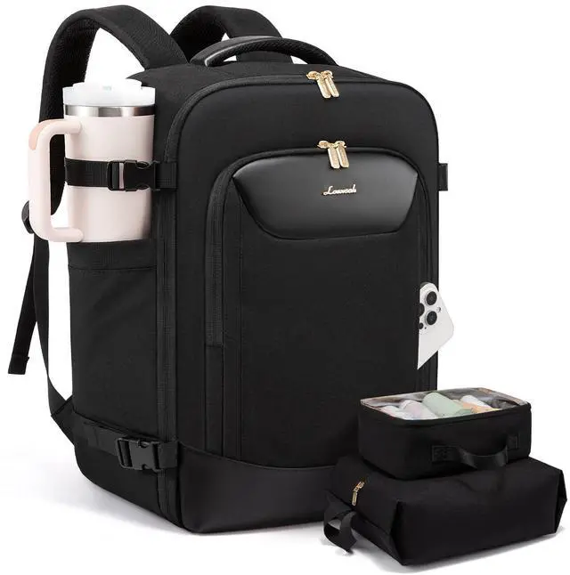Main image of LOVEVOOK 40L Travel Backpack for Women Men, Large Carry on Backpack for Airplanes TSA Personal Item Travel Bag fits 15.6" Laptop, Waterproof Weekender Essentials Airline Approved with 2 Packing Cubes