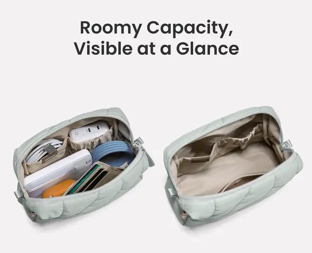 Alt view image 2 of 5 - tomtoc 360 Protective Puffy Laptop Sleeve Set for 14-inch MacBook Pro M4/M3/M2/M1 Pro/Max A3112 A3401 A3185 A2992 A2918 A2779, Quilted Soft Puffer MacBook Bag with Tech Pouch for 13.8 Surface Laptop 7