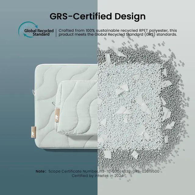 Alt view image 5 of 5 - tomtoc 360 Protective Puffy Laptop Sleeve Set for 14-inch MacBook Pro M4/M3/M2/M1 Pro/Max A3112 A3401 A3185 A2992 A2918 A2779, Quilted Soft Puffer MacBook Bag with Tech Pouch for 13.8 Surface Laptop 7