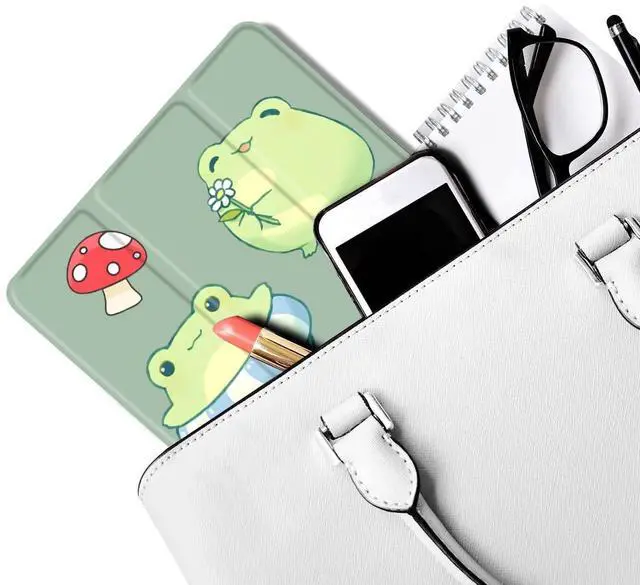 Alt view image 5 of 5 - MAYCARI Cute Animal Case for iPad Pro 11 Inch Case 2022/2021/2020 with Pencil Holder, Frog Mushroom Strawberry iPad Pro 4th/3rd/2nd Generation Soft TPU Back Protective Case, Auto Sleep/Wake Slim Shell