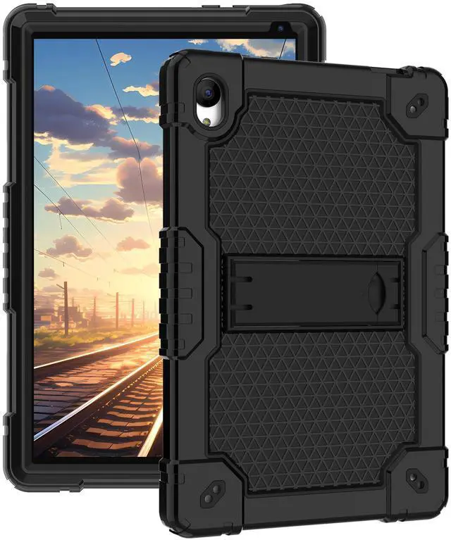 Alt view image 2 of 5 - Deomoil for Urao C107/Jeazans OC101/C107 10.1 inch Tablet Hybird Case with Stand with 2 PCS Screen Protector for HiGrace C107/ZOFYWNAS C107/Freeski C107/Pswarfd 10.1 inch Tablet (Black)