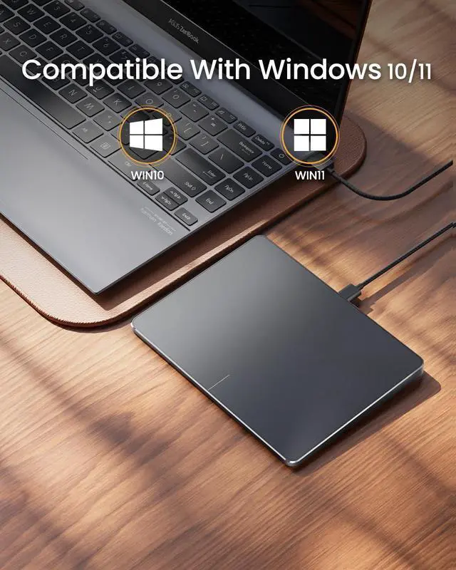 Alt view image 2 of 5 - ProtoArc Wired USB Trackpad for Windows 10/11, Large High-Precision Wired Trackpad Mouse with Multi-Gesture, Ultra Slim Portable Aluminum Touchpad Mouse for Computer/Desktop/Laptop, Grey Black