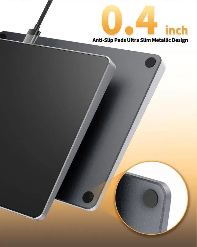 Alt view image 4 of 5 - ProtoArc Wired USB Trackpad for Windows 10/11, Large High-Precision Wired Trackpad Mouse with Multi-Gesture, Ultra Slim Portable Aluminum Touchpad Mouse for Computer/Desktop/Laptop, Grey Black