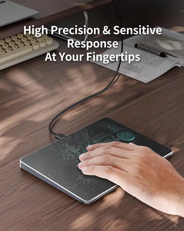 Alt view image 5 of 5 - ProtoArc Wired USB Trackpad for Windows 10/11, Large High-Precision Wired Trackpad Mouse with Multi-Gesture, Ultra Slim Portable Aluminum Touchpad Mouse for Computer/Desktop/Laptop, Grey Black